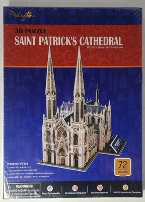 3D Puzzle Sculpture Saint Patrick's Cathedral Unopened 72 Pieces New York - Image 1 of 4