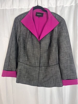 Jaqueta LAFAYETTE 148 Amanda peplum preta rosa tamanho 20W - Imagem 1 de 4