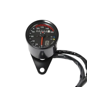 Velocímetro retro para motocicleta medidor de dígitos LCD universal negro - Imagen 1 de 12