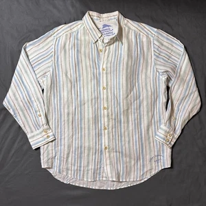 Tommy Bahama 100% Linen Shirt Mens Size L Striped Button Up long Sleeve Casual - Picture 1 of 10