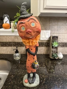 VINTAGE DEBRA SCHOCH/BETHANY LOWE KÜRBISHEXE mit schwarzer Katze Halloween Figur - Bild 1 von 9