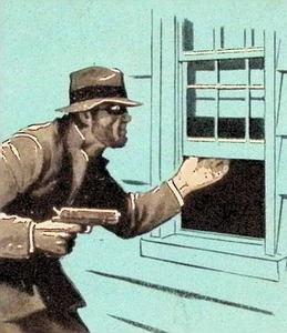 Pistola de colección Blotter Victor Russen Agencia Ladrón Ladrón Máscara PA - Imagen 1 de 3
