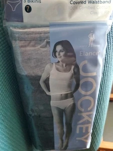 Jockey Elance-3 pack-100% Cotton Underwear - Women's Size 7 - Bikini Cut NEW - Picture 1 of 4