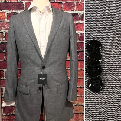 INDOCHINO BLAZER SIZE 36L SPORT COAT GRAY BESPOKE SUIT JACKET LONG FIT CUSTOM - Image 1 of 4
