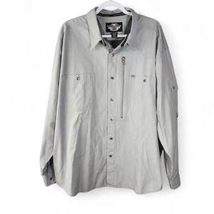 Giacca Harley Davidson cotone ventilato a scatto grigio spell out uomo taglia XXL - Foto 1 di 11