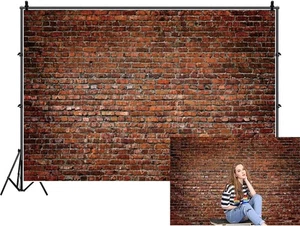 5'x7' Photo Backdrop - Rustic Old Brick Wall - Washable Polyester Fabric - Picture 1 of 7