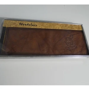 Cartera plegable de cuero Montclair Cleveland Indians nueva - Imagen 1 de 6