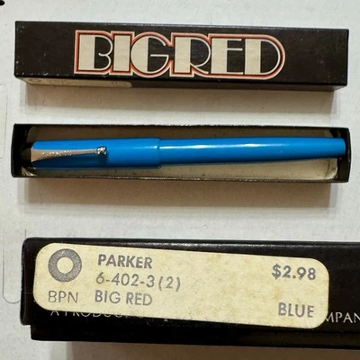 Bolígrafo Parker Big Red Vintage - Azul - Sin Banda - Nuevo Stock Antiguo - Nuevo de Lote Antiguo Foto 1 de 4