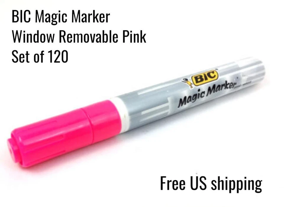 BIC Magic Marker 窗口标记可拆卸粉色 120 件套 — 第 1/4 张图片
