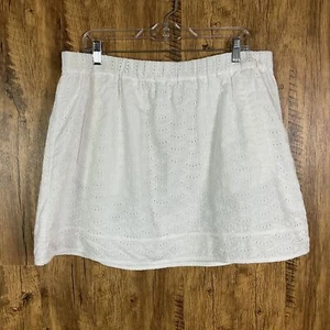 NUEVO CON ETIQUETAS J. Falda con ojales de algodón blanca Crew Factory con bolsillos, XL, estilo F0808 - Imagen 1 de 9