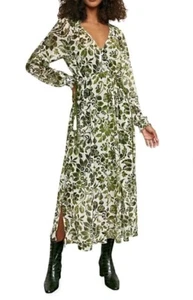 La Ligne NWT Aleksandra Dress Floral Sheer Ivory/Green Palm 1 Piece Size Small - Picture 1 of 14