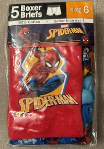 Spiderman Boxer Briefs Underwear Size 6 Boys New 5 Pack - Picture 1 of 3
