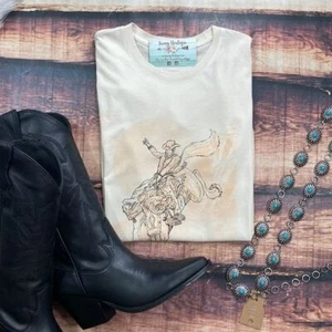 Cowgirl Roping Western Graphic Tee Shirt - Picture 1 of 6