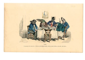 10. Gravure caricature signée Grandville. " Les métamorphoses du jour, 1869 " - Imagen 1 de 2