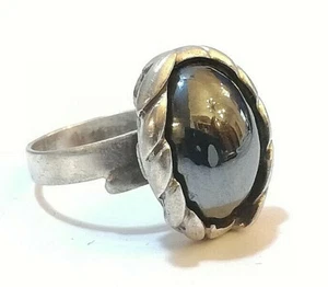 HERMOSO ANILLO DE PLATA 835 CON PIEDRA PRECIOSA DE HEMATITA TALLA 18,1 mm - Imagen 1 de 7
