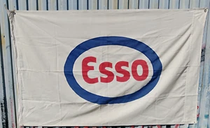 ERSTAUNLICH - VINTAGE ESSO MOTOROIL TANKSTELLE BANNER FLAGGE - 40ER JAHRE - NICHT BEDRUCKT - Bild 1 von 15