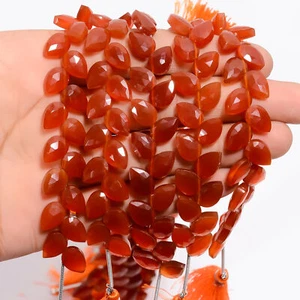 Natural Red Onyx Gemstone Pear Shape Faceted Beads 10X7X4 mm Strand 15-18 Pcs - Picture 1 of 4