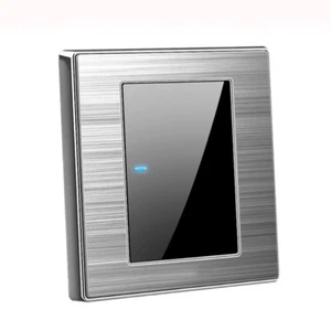 1 way 1 Gang LED Wall Light Switch Stainless Steel Thin Modern Home Decor 86mm - Bild 1 von 6