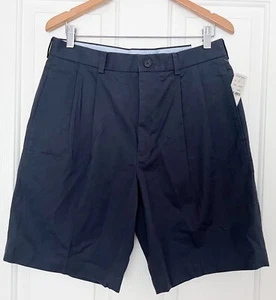 NWT! Brooks Brothers Men Dark Navy Blue Chunk Golf Pleated Shorts Sz 33 - Picture 1 of 10