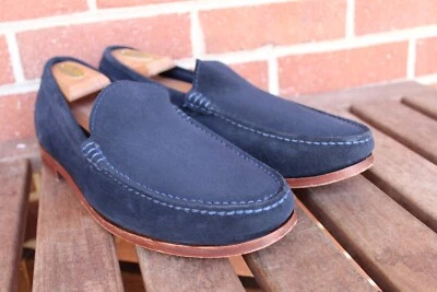 Johnston Murphy Mens Loafer Shoes Sz 11.5 M Blue Nubuck Leather Pinch - Image 1 of 4