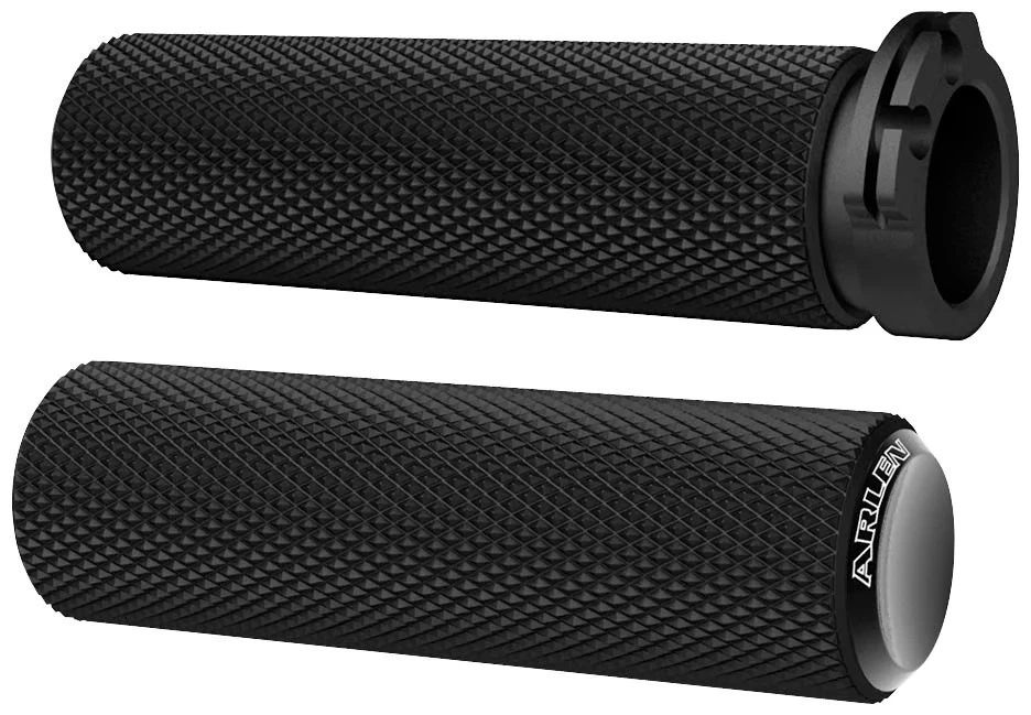 Empuñaduras Arlen Ness serie Fusion - moleteadas - negras para moto de calle 07-325 Foto 1 de 4