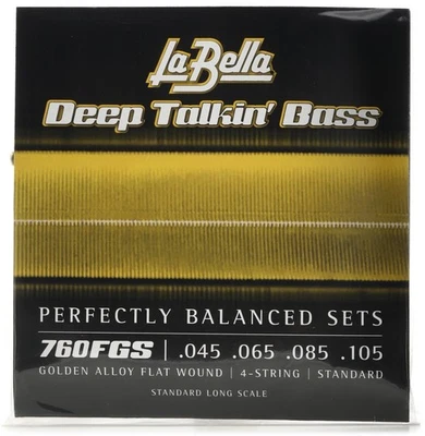 La Bella Deep Talkin' Bass Gold Flats Electric Bass Strings - 4-string - Image 1 of 3