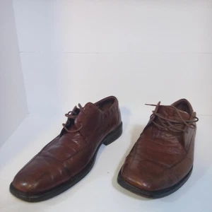 Johnston Murphy Brown Oxford Leather Lace-up Shoes 10 M Good Year Sole - Picture 1 of 5