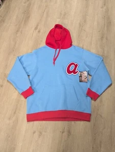 Atlanta Braves Stitches Cooperstown Hoodie Herren Größe Large Retro Logo - Bild 1 von 5