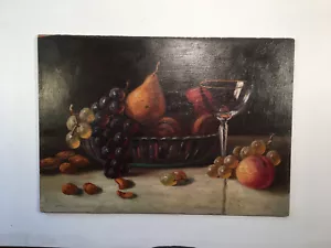 Früchte Stillleben / Öl auf Holz / Obstschale / 1920 - 1950 - Bild 1 von 7