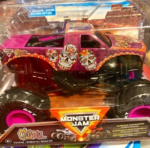 monster jam 1/24 CalaVera Spinmaster Skull Candy Purple - Picture 1 of 1
