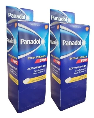 PANADOL 500 mg Extra Strength Pain Reliever Caplets 2 Boxes of 50 PKS EXP. 1/25 - Image 1 of 4