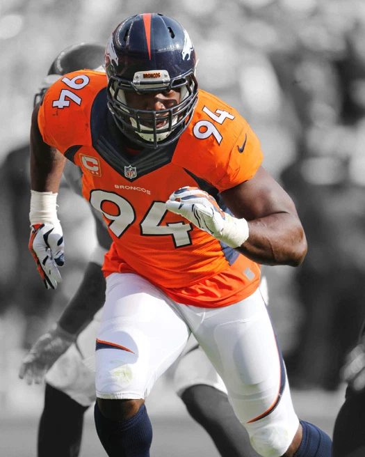 Denver Broncos DEMARCUS WARE Brillante 8x10 Foto Foco Fútbol Impresión Foto 1 de 1