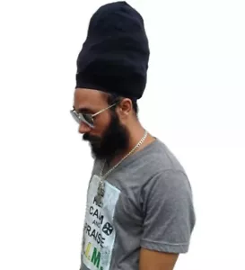 (2 pz) Cappello Rasta (2 PZ) Nero Capelli Dreadlock Turbante Lungo Extra Large Ras - Foto 1 di 7