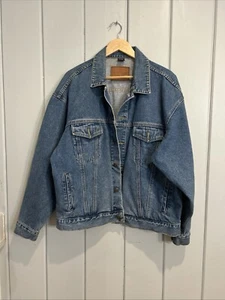 Structure Jacket Mens L Blue Original Outdoor Cotton Denim Full Button Trucker - Picture 1 of 5