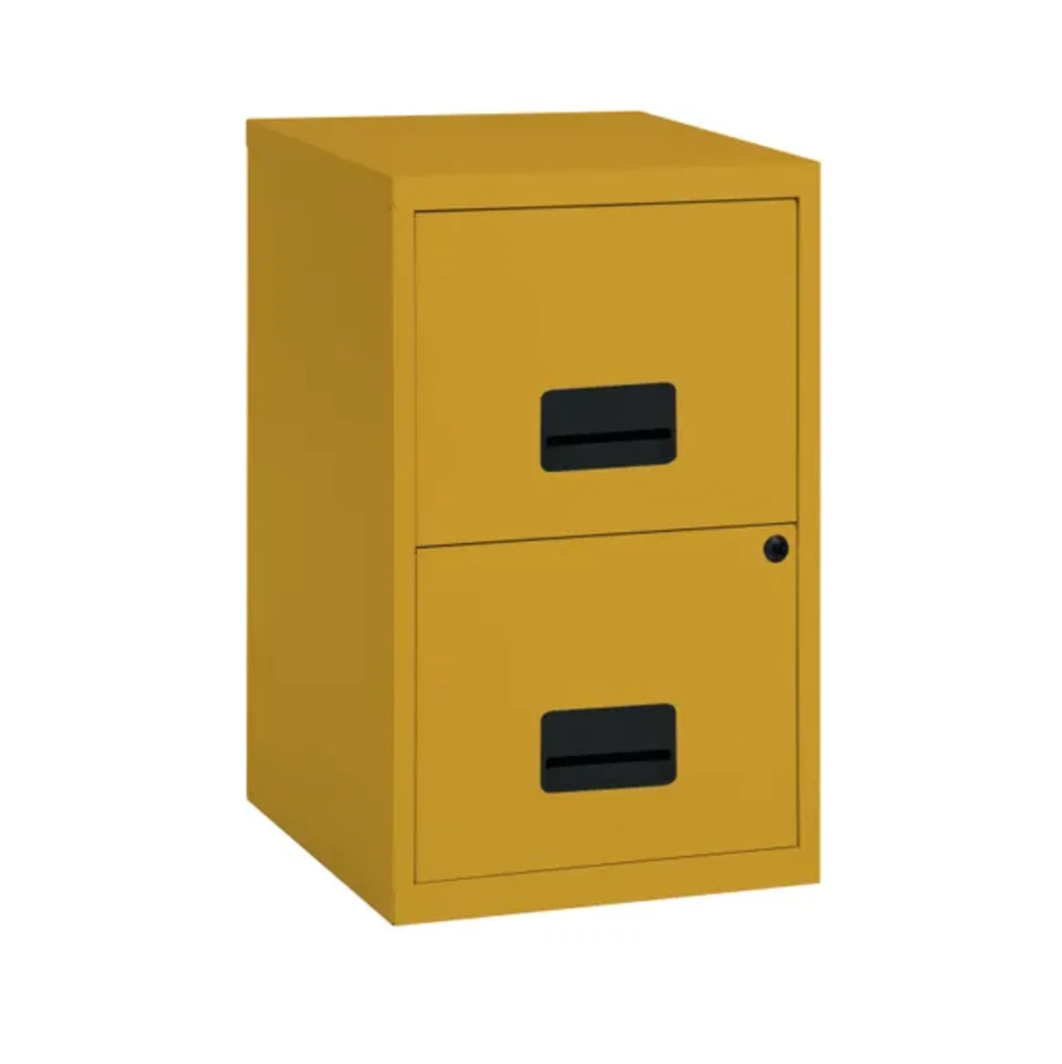 2 DRAWER 'PIERRE HENRY' YELLOW MAXI FILING CABINET A4 / NEW +FREE DEL