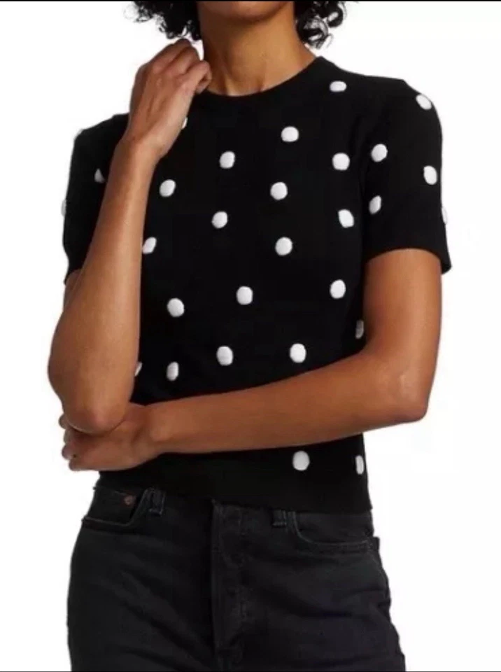 Suéter de bolinhas ALICE + OLIVIA CIARA TAMANHO P NOVO SEM ETIQUETAS - Imagem 1 de 1