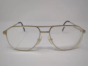 Charmant 8100 Nickel Free Titanium 58-15-145 Gold Aviator Style Eyeglass Frame - Picture 1 of 11
