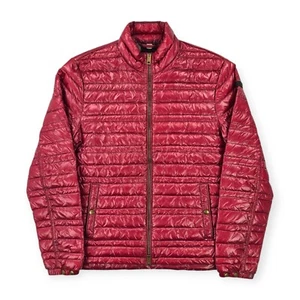 Burberry Brit Down Puffer Quilted Jacket Red Men's Medium - Picture 1 of 9