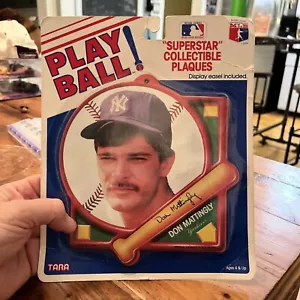 VINTAGE NEW YORK YANKEES DON MATTINGLY PLAY BALL SUPERSTAR COLLECTIBLE PLAQUE - Picture 1 of 5