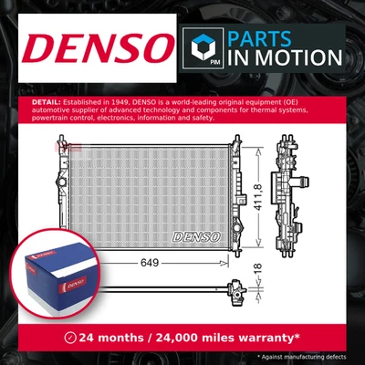 Radiador compatible con PEUGEOT 3008 1.2 2016 en Denso 1610017680 9673628780 9675747980 Foto 1 de 4