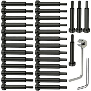 Kit de tensor invisible negro 1/8 30 piezas, herrajes de acero inoxidable para madera... - Imagen 1 de 5
