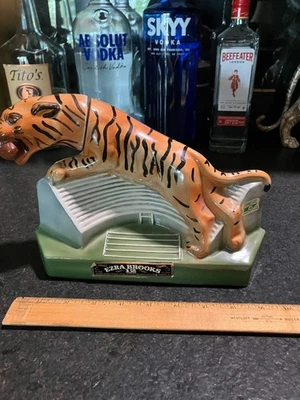 VINTAGE 1973 EZRA BROOKS EMPTY HERITAGE WHISKEY DECANTER FOOTBALL STADIUM TIGER - Image 1 of 4