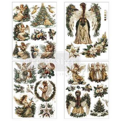 REDESIGN WITH PRIMA ReDesign Prima HEAVENLY WINGS Christmas Furniture Transfer 8.5x11 - Rub On for