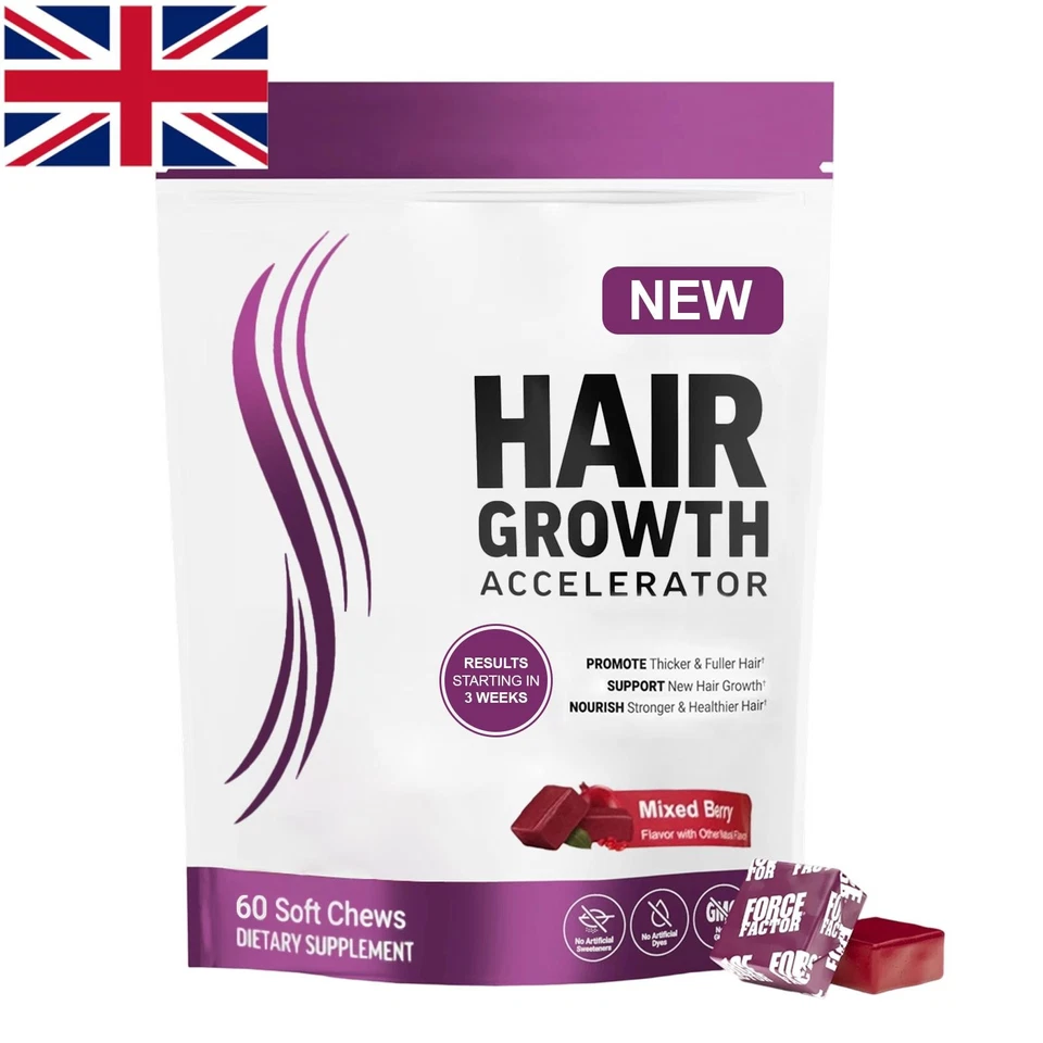 Force Factor Hair Growth Accelerator 60 Soft Chews Hair Growth Vitamins