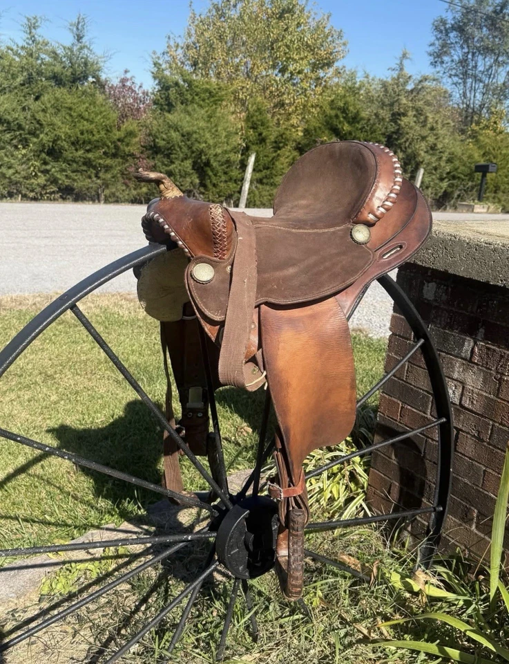 14.5英寸CC西部马鞍棕色皮革小径马鞍 — 第 1/2 张图片