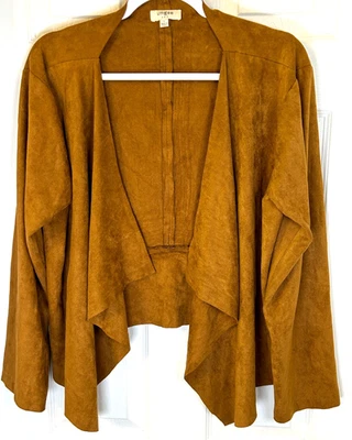 Chaqueta de gamuza sintética marrón Umgee para mujer talla L Western Festival Boho Foto 1 de 4