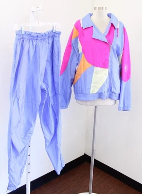 Винтажный 90-х цвет блок ветровка куртка и брюки костюм трек комплект размер L ретро - Изображение 1 из 4