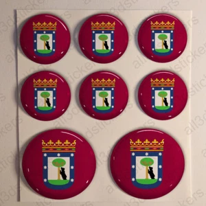 Pegatinas Madrid Pegatina Bandera Madrid Resina Vinilo Relieve España 3D - Picture 1 of 1