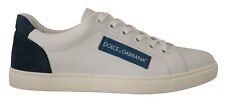 Dolce & Gabbana Chic White Leather Low-Top Men's Sneakers Authentic