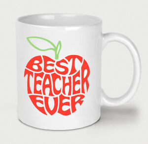 Best Teacher Ever Mug Thank You Present End Of School Term Cup Apple Shape Gift